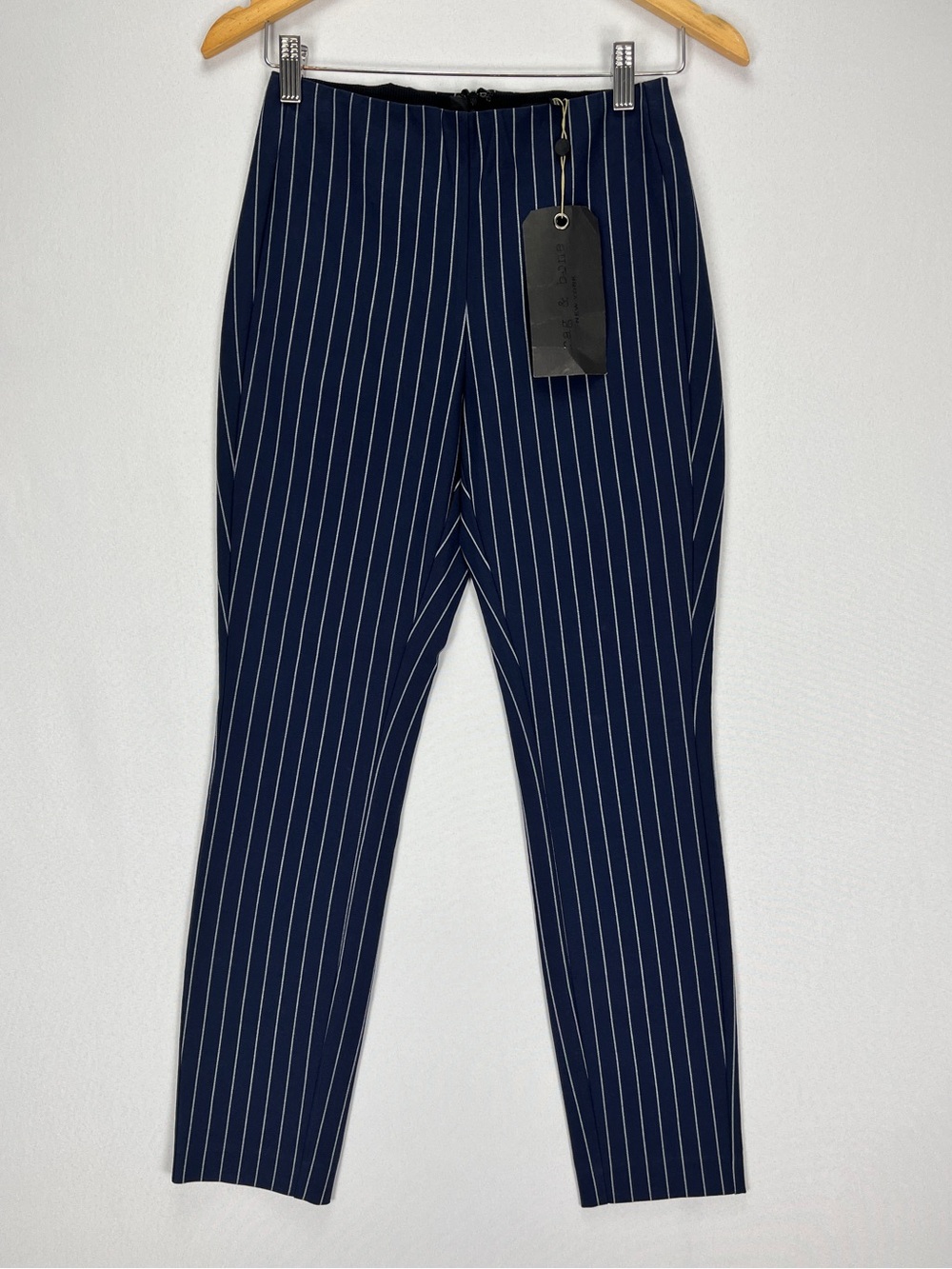 Rag & Bone Simone Pinstripe Pant Women’s Size 2 Blue White Stripe Cotton NWT